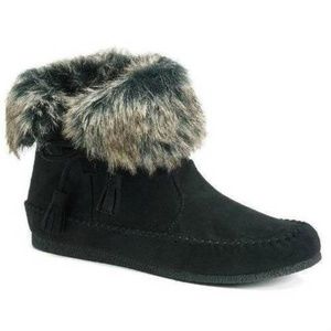 Girls Winter Boots Madden Kids 5 Finn Black Moccasin Microfiber Ankle Shoes